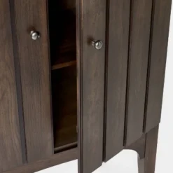 Palma Arched Fluted Cabinet Dark Brown - Threshold™ Designed With Studio McGee: Hardwood Frame, 2 Shelves, MDF Surface -Home Living GUEST 86c31043 7e0c 4dd8 8bf2 d1df21e96cf5
