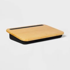 Bamboo Lap Desk With Powerbank And Charging Cable Brown/Black - Threshold™ -Home Living GUEST 8883f6ad 0fb5 4d88 83ff 5f9a6ad730c4