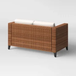 Brookfield Steel Wicker Loveseat - Light Brown - Threshold™ -Home Living GUEST 89cfd654 7349 4873 8e2b c4b510806e85