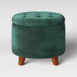 Tufted Round Storage Ottoman - Threshold -Home Living GUEST 8b462eb1 b29f 4321 ac3f 6b969ee2a18b