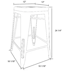 Set Of 2 24" Carlisle Metal Counter Height Barstool - Threshold™ -Home Living GUEST 91e0f699 886c 4f22 8477 2dde73c1a713