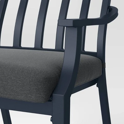 2pc Fairmont Stationary Outdoor Patio Dining Chairs Arm Chairs Black - Threshold™ 3 2pc Fairmont Stationary Outdoor Patio Dining Chairs Arm Chairs Black - Threshold™ - Image 3