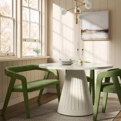 Lana Curved Back Upholstered Dining Bench Olive Green Velvet - Threshold™ 1 Lana Curved Back Upholstered Dining Bench Olive Green Velvet - Threshold™