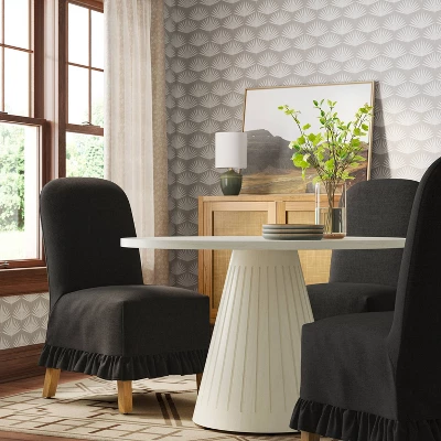 Rounded Back Slipcovered Dining Chair With Ruffle - Threshold™ 7 Rounded Back Slipcovered Dining Chair With Ruffle - Threshold™ - Image 7