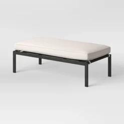 Ryegate 2pc 4' Mini Patio Daybed With Ottoman Weathered Teak - Threshold™ -Home Living GUEST 9c5dc5eb c01a 48d7 92cd b0baa9bb564c