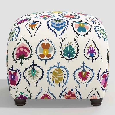 Poppy Ottoman In Damask - Skyline Furniture 1 Poppy Ottoman In Damask - Skyline Furniture