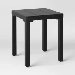 Beech Faux Slats Patio Accent Table Black - Threshold™ -Home Living GUEST a179200a 3817 42d9 9f19 5940d7f998ad