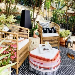 Mulberry 3pc Patio Chat Set - Natural - Threshold™ -Home Living GUEST a2e21cfb 9a8a 4a42 ade9 0f769912e1b7