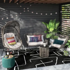 Latigo Patio Statement Egg Chair Gray - Threshold™