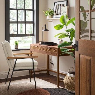 Minsmere Writing Desk With Drawers - Threshold™ 1 Minsmere Writing Desk With Drawers - Threshold™