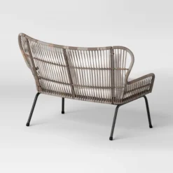 Steel And Wicker Latigo Rust Resistant Outdoor Patio Loveseat Arm Chair Gray - Threshold™ -Home Living GUEST a5852e61 5760 44c2 bf78 b6a5f3e3be6f