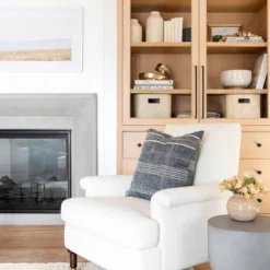 Mercer Rolled Upholstered Arm Chair With Casters Cream - Threshold™ Designed With Studio McGee -Home Living GUEST ae5dadb5 a93e 4e44 a1be e214b80dc4bd