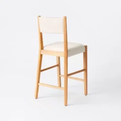 2pk Yalecrest Upholstered Seat And Back With Wood Frame Counter Height Barstools Cream/Natural - Threshold™ Designed With Studio McGee -Home Living GUEST b0d26e7a 0445 46ba 94e6 8e3a6b4d65da