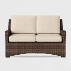 Halsted Wicker Patio Loveseat - Threshold -Home Living GUEST c10eda52 f2ba 4abd b5cc 50b37118c7ba