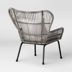 2pc Steel And Wicker Latigo Rust Resistant Outdoor Patio Club Chairs Gray - Threshold™ -Home Living GUEST c2d361ce 620b 4652 be7f c43997f5d75d