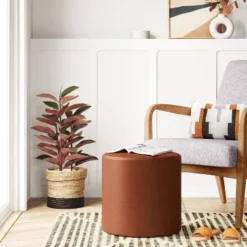 Bodrum Round Upholstered Ottoman - Threshold™ 9 Bodrum Round Upholstered Ottoman - Threshold™ -Home Living GUEST ca7d743f 332e 428f 8a48 d0e8f3c9b464