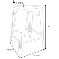 Set Of 2 Hampden Industrial 24" Counter Height Barstool Natural Metal - Threshold™ -Home Living GUEST ce048798 02a7 4c5f 85a3 f37215469cab