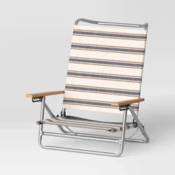 5 Position Beach Chair With Aluminum Frame & Wood Arms - Threshold™ -Home Living GUEST d2e94553 3e7d 44b8 b63a 18242f0ec942