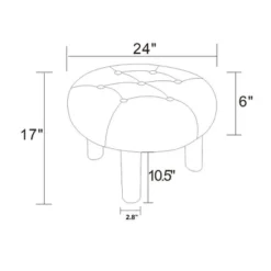 Kessler Round Tufted Faux Shearling Ottoman With Wood Legs Cream - Threshold™ Designed With Studio McGee -Home Living GUEST d5175ee3 64a2 4381 b0d1 81881a4bdad9