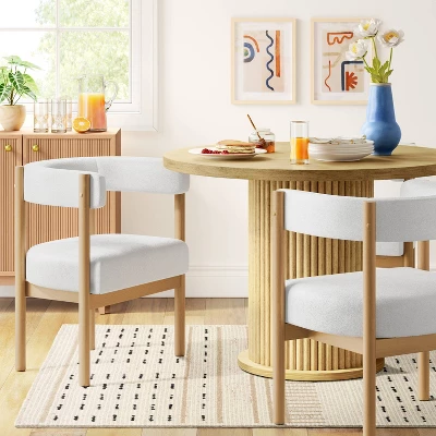 Kenova Upholstered Dining Chair With Wood Dowel Legs Cream - Threshold™ 1 Kenova Upholstered Dining Chair With Wood Dowel Legs Cream - Threshold™