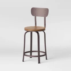 Dakota Swivel Wood Seat Barstool With Adjustable Legs Metal - Threshold™ -Home Living GUEST d8b73f86 06aa 4e7a 8046 28016b4e06ed