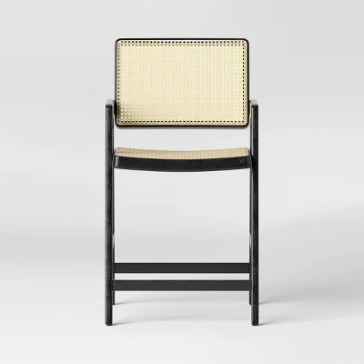 Wood Framed Woven Panel Counter Height Barstool - Threshold™ 2 Wood Framed Woven Panel Counter Height Barstool - Threshold™ - Image 2