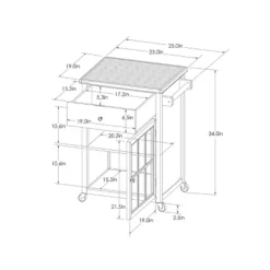 Windham Wood Top Kitchen Cart - Black - Threshold™ -Home Living GUEST dea9d574 4d43 47af 9b54 441db16c8996