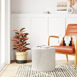 Bodrum Round Upholstered Ottoman - Threshold™ 8 Bodrum Round Upholstered Ottoman - Threshold™ -Home Living GUEST df599837 a73a 4a1d a98d 94e564adda9a