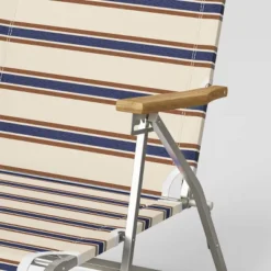 Striped Aluminum Beach Lounger With Wood Arms - Threshold™ -Home Living GUEST df789a71 0257 4fd1 9821 4102e7b5fb20