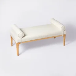Randolph Bench With Bolster Pillows Linen - Threshold™ Designed With Studio McGee -Home Living GUEST df9c0bbe 939e 489c adae 0e3b5fe3d6f7