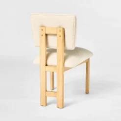 2pk Modern Upholstered Wood Dining Chair Cream - Threshold™ Designed With Studio McGee: Lacquered Rubberwood, Polyester Upholstery -Home Living GUEST dfc092f4 43e3 45cd 8b1a eba11b696aa9