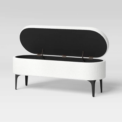 Storage Bench With Metal Legs Cream Boucle - Threshold™ 2 Storage Bench With Metal Legs Cream Boucle - Threshold™ - Image 2