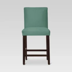 25" Velvet Parsons Counter Height Barstool Wood - Threshold™ -Home Living GUEST e3973a5e 5bf0 429e 8c8c 321e5ddb261c