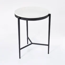 Pleasant Grove Round Marble End Table White - Threshold™ Designed With Studio McGee -Home Living GUEST e3e10705 2a8c 4a94 b227 413f936ea152