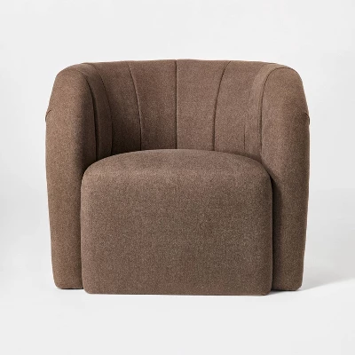 Channeled Curved Back Accent Chair Velvet - Threshold™ Designed With Studio McGee 2 Channeled Curved Back Accent Chair Velvet - Threshold™ Designed With Studio McGee - Image 2