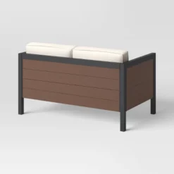 Bryant 2pc Faux Wood Patio Loveseat & Coffee Table - Gray/Natural - Threshold™ -Home Living GUEST e7ed45fd b978 4207 ae3a e5295e23db39