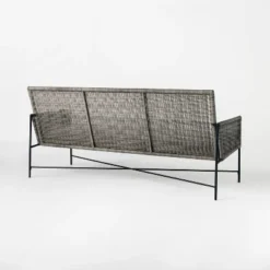 Wicker & Metal X Frame Patio Sofa - Gray - Threshold™ Designed With Studio McGee -Home Living GUEST e9727c5c 7d57 4fb3 b845 7b850243113b