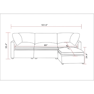 4pc Allandale Modular Sectional Sofa Set Gray - Threshold™ 6 4pc Allandale Modular Sectional Sofa Set Gray - Threshold™ - Image 6