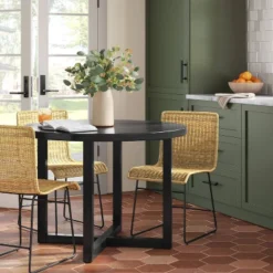 Chapin Modern Woven Dining Chair With Metal Legs Threshold - Threshold™