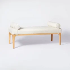 Randolph Bench With Bolster Pillows Linen - Threshold™ Designed With Studio McGee -Home Living GUEST ebdd4b7b 6e57 423c 908a 14e05a7f5b15