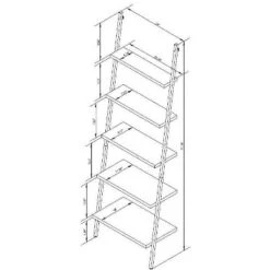 72" Loring 5 Shelf Leaning Bookshelf - Threshold™ -Home Living GUEST f0a703db 6249 4024 8139 6e1bf2368058