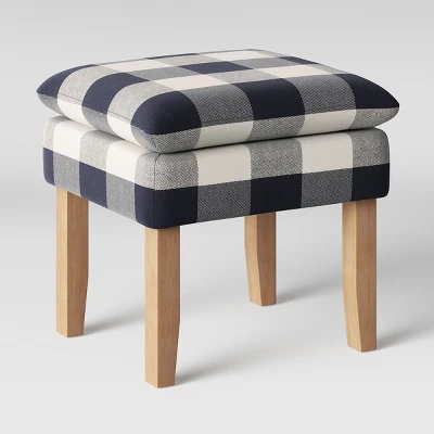 Buffalo Plaid Stool Blue - Threshold™ 2 Buffalo Plaid Stool Blue - Threshold™ - Image 2