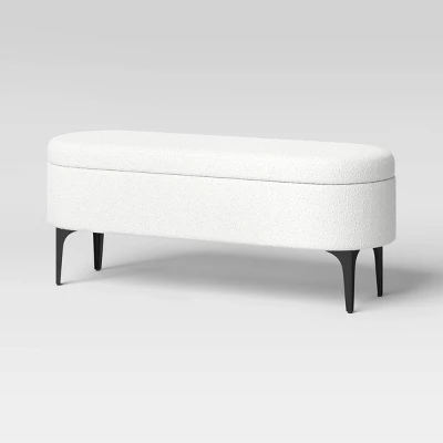 Storage Bench With Metal Legs Cream Boucle - Threshold™ 6 Storage Bench With Metal Legs Cream Boucle - Threshold™ - Image 6