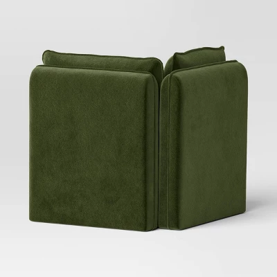 Haven Velvet Modular French Seam Corner Sofa Dark Green - Threshold™ 3 Haven Velvet Modular French Seam Corner Sofa Dark Green - Threshold™ - Image 3