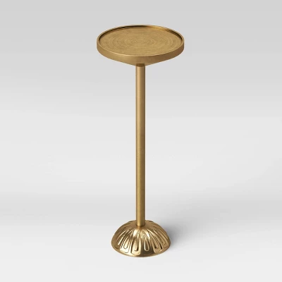 Catalana Round Figural Metal Drink Table Brass - Threshold™ 2 Catalana Round Figural Metal Drink Table Brass - Threshold™ - Image 2
