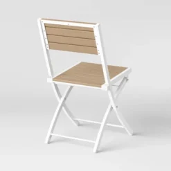 Bryant 4pk Faux Wood Folding Patio Bistro Chairs - White/Light Wood - Threshold™ -Home Living GUEST ff0c02ae c0b7 4249 800c e541509c2011